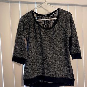 Express shirt, medium, black and grey, lace